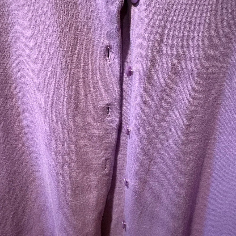 Talbots lavender button-down cardigan sweater wom… - image 3